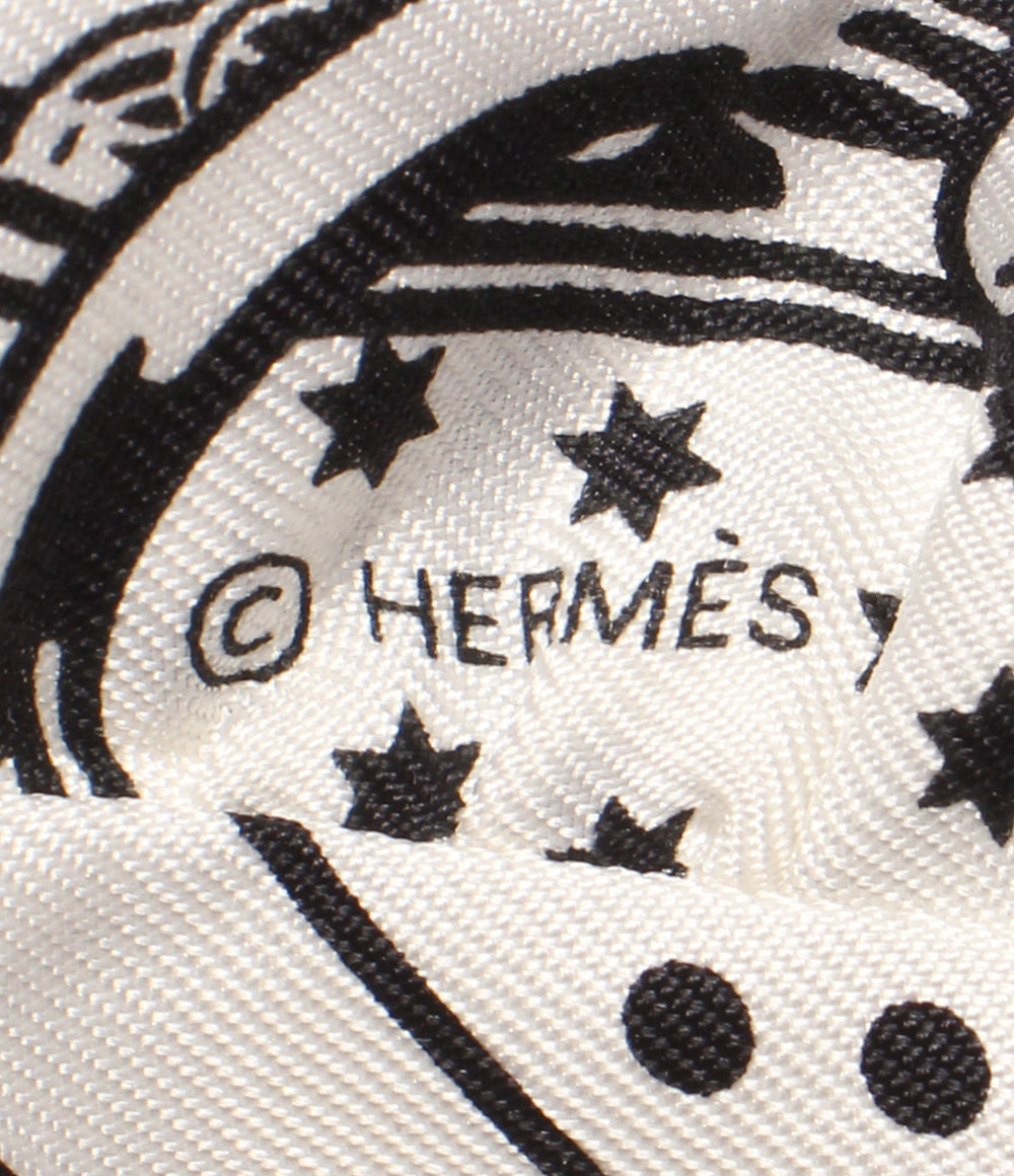 美品 HERMES スカーフ シルク100％ ツイリー EPERON DOR BANDANA エプロンドール バンダナ レディース エルメス