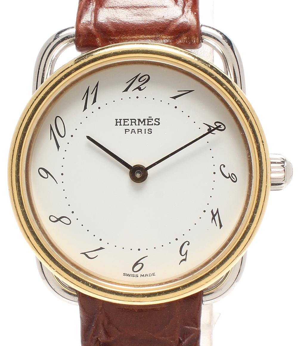 HERMES 腕時計 アルソー クオーツ ホワイト レディース エルメス