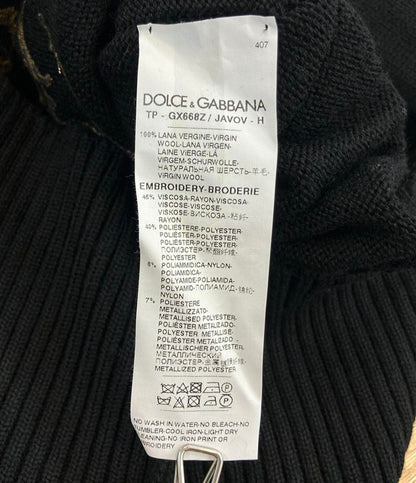 DOLCE & GABBANA 長袖 ニット ゴールド刺繍 メンズ SIZE 44 (S) ドルチェアンドガッバーナ
