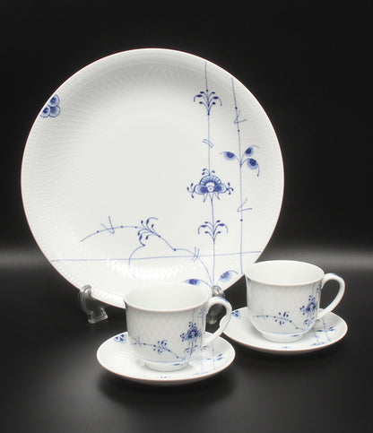 美品 Royal Copenhagen カップ＆ソーサー2客 プレート 皿 26cm 3点セット ブルーパルメッテ ロイヤルコペンハーゲン