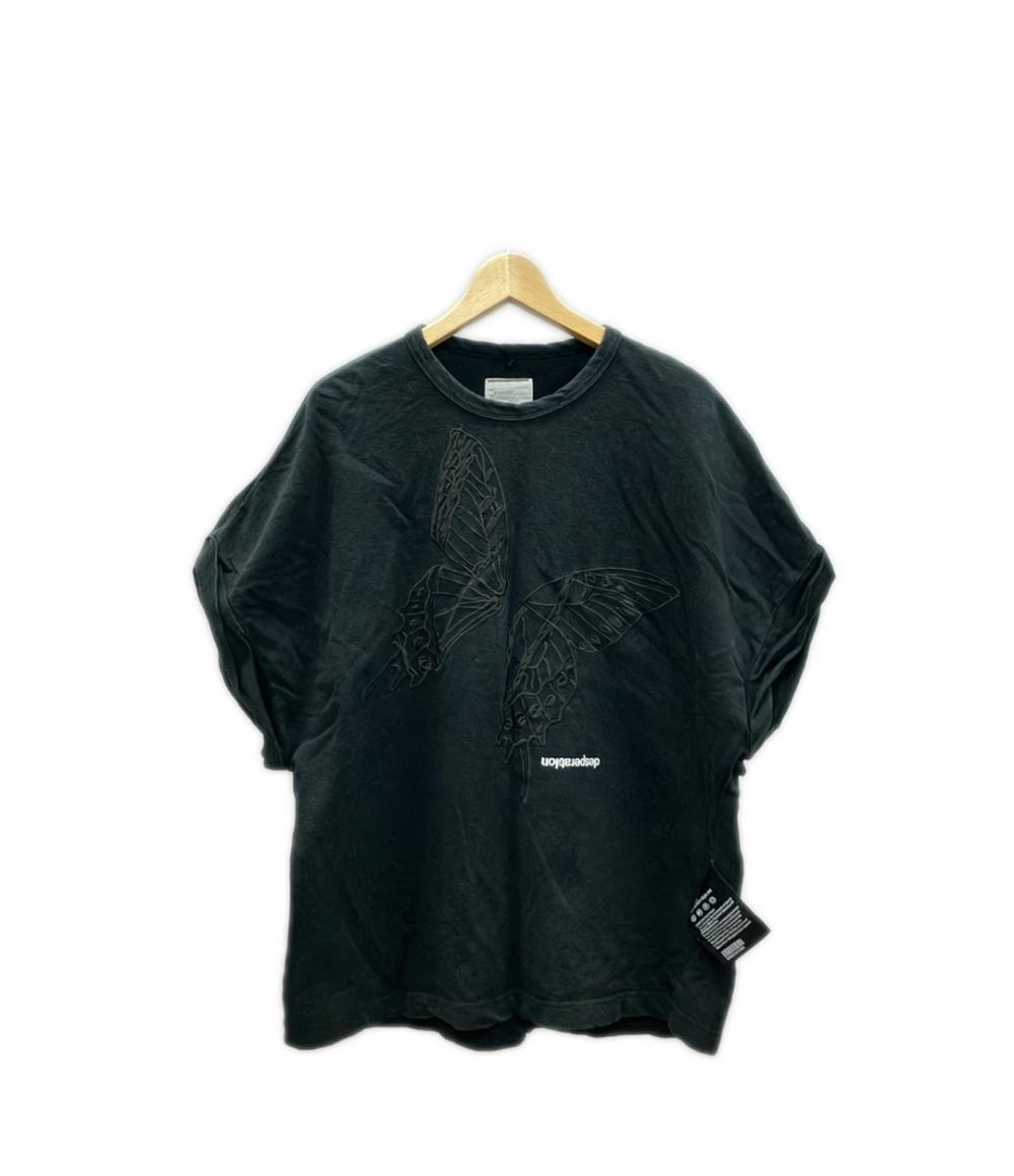 シャリーフ バタフライ柄パイルクルーネックノースリーブTシャツ メンズ SHAREEF