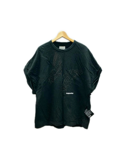 シャリーフ バタフライ柄パイルクルーネックノースリーブTシャツ メンズ SHAREEF