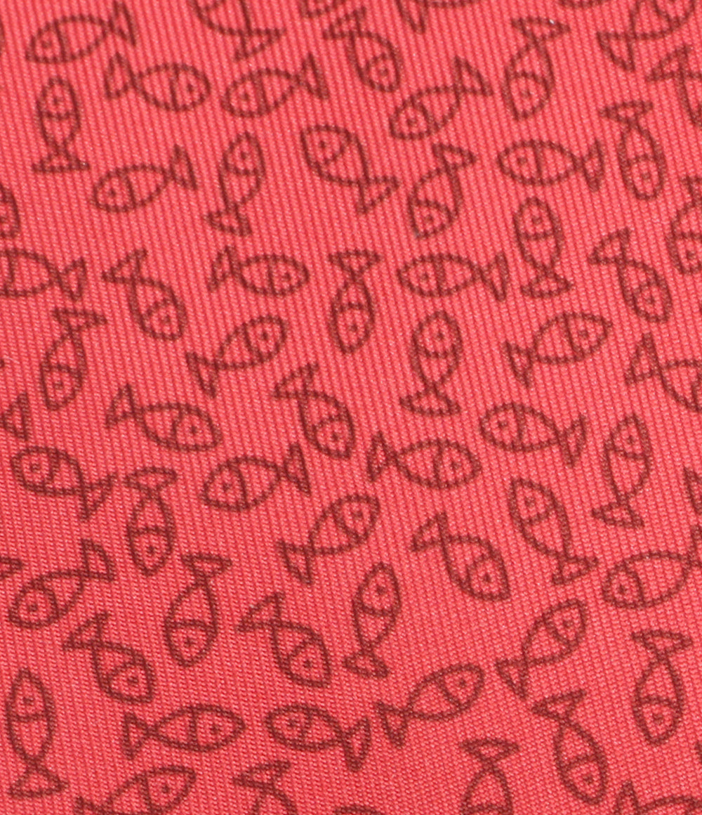 HERMES ネクタイ シルク100％ フィッシュ柄 メンズ エルメス