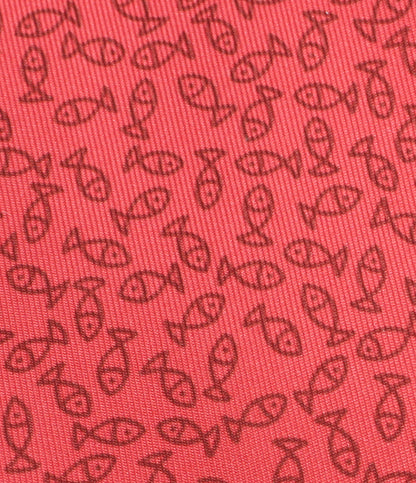 HERMES ネクタイ シルク100％ フィッシュ柄 メンズ エルメス