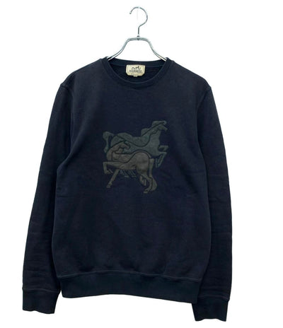 HERMES トレーナー レザーパッチ メンズ SIZE M エルメス