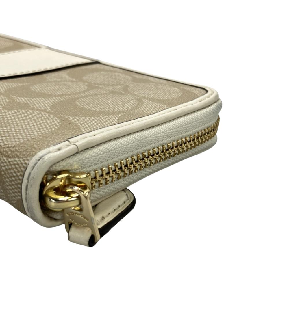 コーチ ラウンドファスナー長財布 シグネチャー レディース COACH