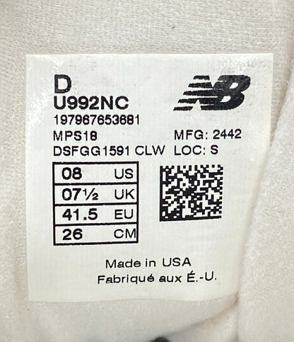 美品 NEW BALANCE ローカットスニーカー U992NC メンズ SIZE 26.0 ニューバランス