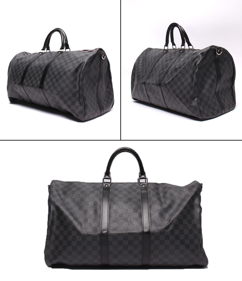 LOUIS VUITTON 2wayボストンバッグ ショルダーバッグ 斜め掛け キーポル バンドリエール55 ダミエ グラフィット N41413 メンズ レディース