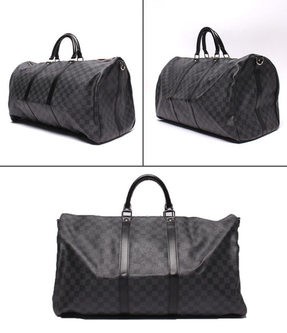 LOUIS VUITTON 2wayボストンバッグ ショルダーバッグ 斜め掛け キーポル バンドリエール55 ダミエ グラフィット N41413 メンズ レディース