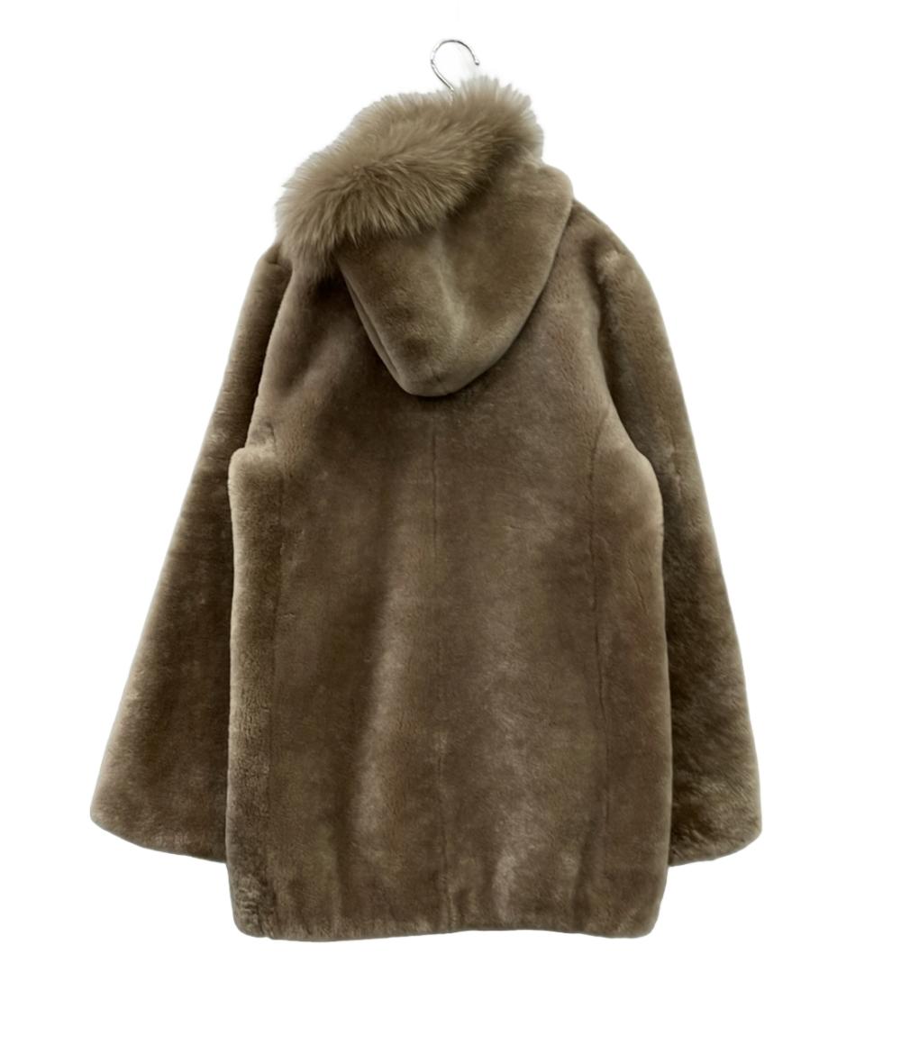 美品 ZELAL MOTOMACHI ムートンコート フード付き 184-2657 レディース SIZE 11AR (M) 元町ゼラール