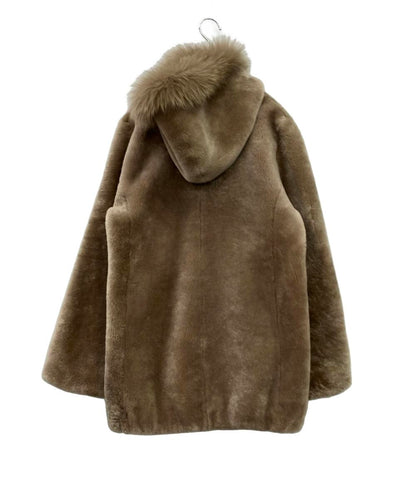 美品 ZELAL MOTOMACHI ムートンコート フード付き 184-2657 レディース SIZE 11AR (M) 元町ゼラール