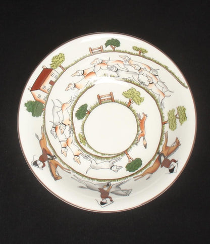 美品 ウェッジウッド ボウル 皿 4点セット 15cm ハンティングシーン WEDGWOOD