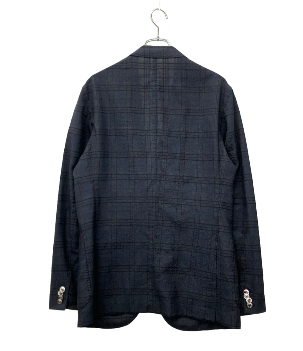 BOGLIOLI テーラードジャケット ブラック チェック柄 ウール シルク N1302J メンズ SIZE 48 (L) ボリオリ