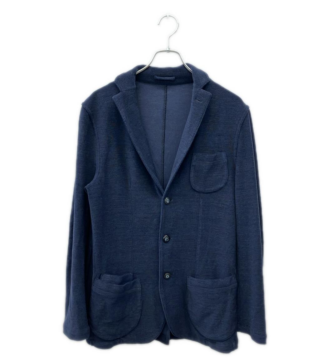 <美品>LARDINI ブルー コットンリネン ジャケット サイズ44 LARDINI テーラードジャケット ブルー コットンリネン JK.530 メンズ