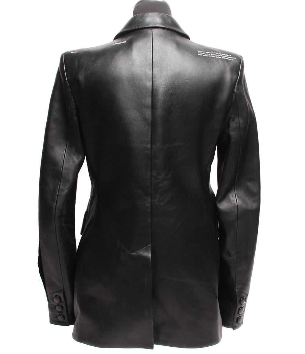 オフホワイト レザージャケット ペインティング パッチ ブレザー OWJA023F19986050 レディース SIZE 40 (M) OFF-WHITE