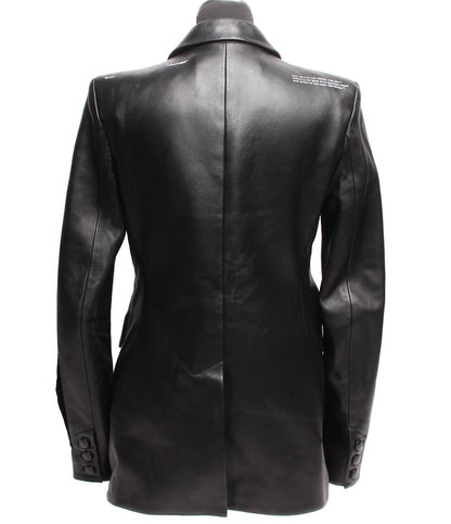 オフホワイト レザージャケット ペインティング パッチ ブレザー OWJA023F19986050 レディース SIZE 40 (M) OFF-WHITE