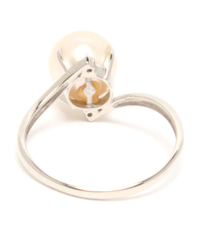 美品 リング 指輪 Pt900 パール 8.5mm ダイヤ 0.02ct レディース SIZE 19号