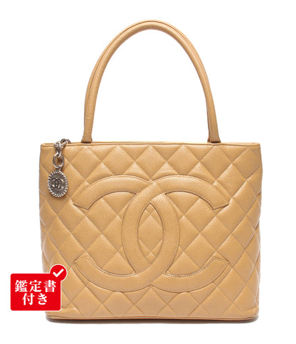 CHANEL トートバッグ シルバー金具 キャビアスキン 復刻トート メダリオン マトラッセ A01804 レディース シャネル