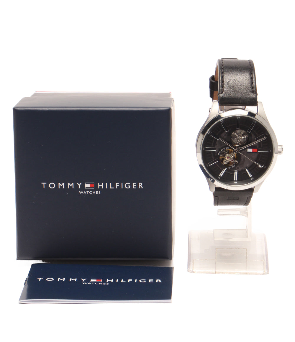 TOMMY HILFIGER 腕時計 スペンサー 自動巻き ブラック メンズ トミーヒルフィガー