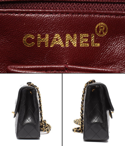 CHANEL チェーンショルダーバッグ ゴールド金具 マトラッセ20 1番台 シングルチェーン シングルフラップ レディース シャネル