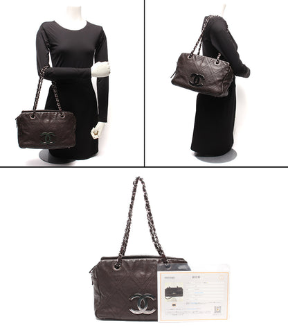 CHANEL チェーントートバッグ ショルダーバッグ 肩掛け シルバー金具 ダイヤモンドステッチ 10番台 レディース シャネル