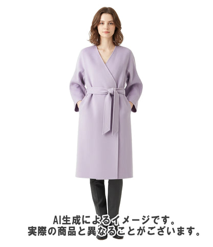 Drawer ロングコート ベルト付き 6525-299-0834 レディース SIZE 36 ドゥロワー