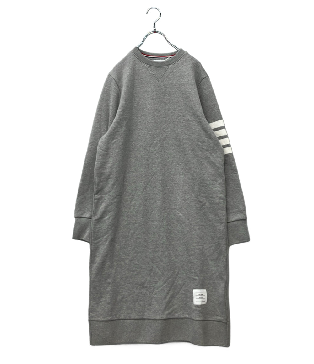 美品 THOM BROWNE 長袖ワンピース スウェット クールネック タグ付き レディース SIZE 40 (M) トムブラウン