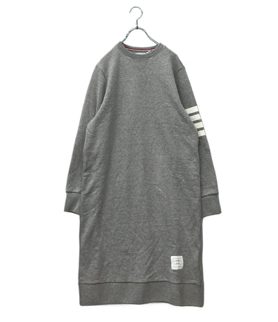 美品 THOM BROWNE 長袖ワンピース スウェット クールネック タグ付き レディース SIZE 40 (M) トムブラウン