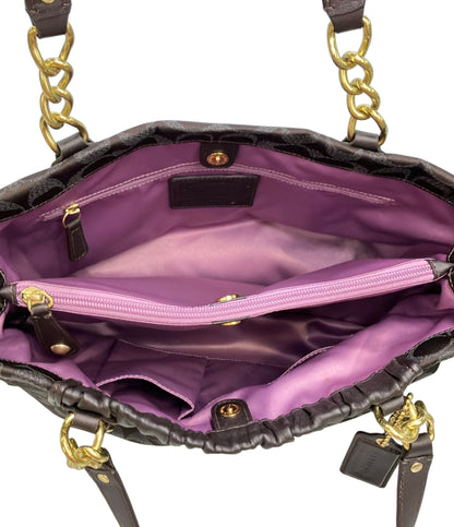 美品 COACH トートバッグ ショルダーバッグ 肩掛け シグネチャー F17645 レディース コーチ