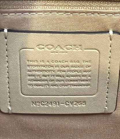 美品 COACH ショルダーバッグ 肩掛け Gallery Tote Bag Snail Print ギャラリー トートバッグ かたつむり CV268 レディース コーチ