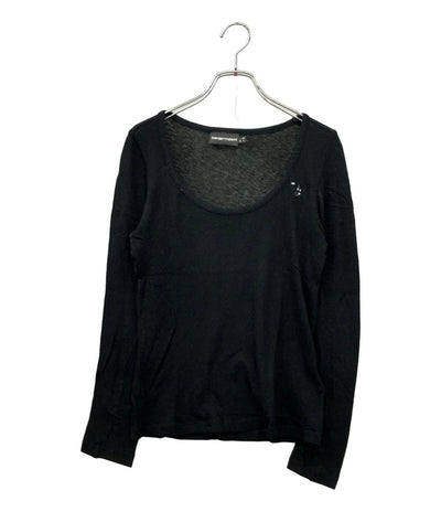 Emporio Armani 長袖ニット スパンコールロゴ UEPC 2072 295 GDM441N-12 レディース レディース SIZE 38 (S) エンポリオ・アルマーニ