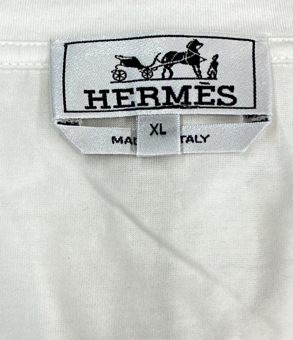 美品 HERMES 半袖Tシャツ 馬具プリント エッグバッド ウィップ メンズ SIZE XL エルメス