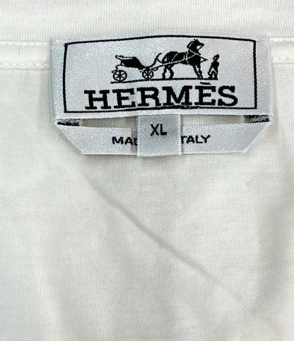 美品 HERMES 半袖Tシャツ 馬具プリント エッグバッド ウィップ メンズ SIZE XL エルメス