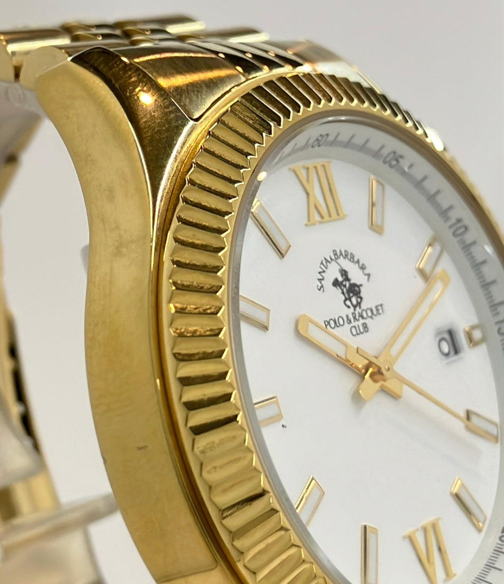 Santa Barbara Polo & Racquet Club 腕時計 クオーツ ホワイト S107M メンズ