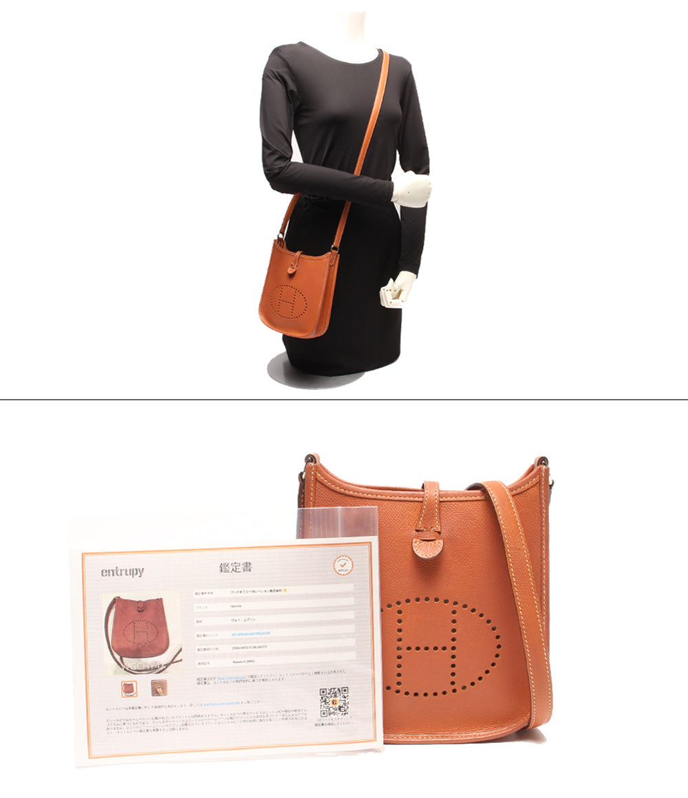 【売り尽くし】HERMES エルメス ショルダーバッグ エブリンTPM 肩掛け 斜め掛け K刻印 レザー    ブラウン 茶 ゴールド金具 レディース 美品【中古品】 HERMES（エルメス） エブリンTPM ショルダーバッグ ゴールド ブラウン