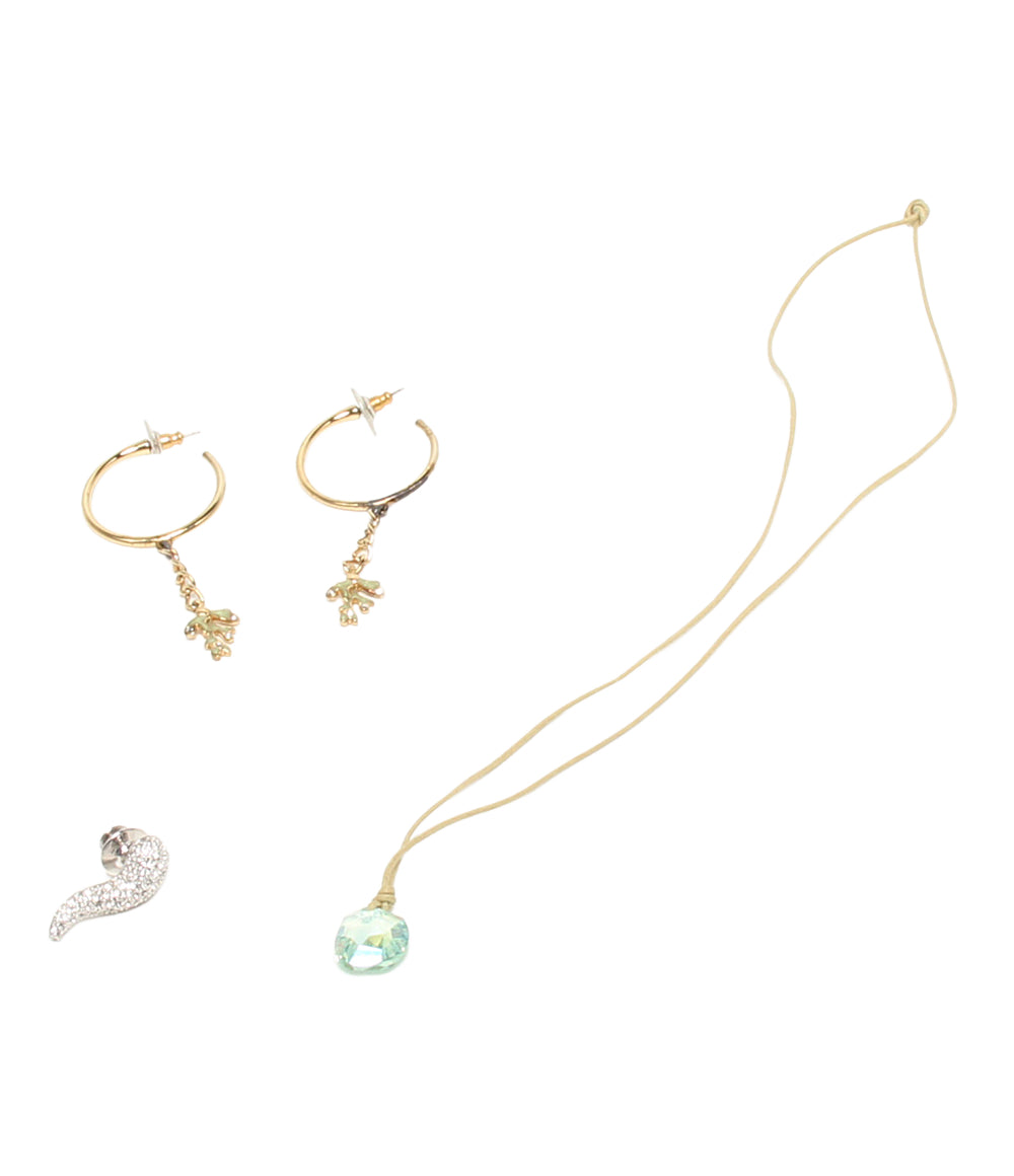 SWAROVSKI ネックレス ピアス ブローチ 3点セット レディース スワロフスキー
