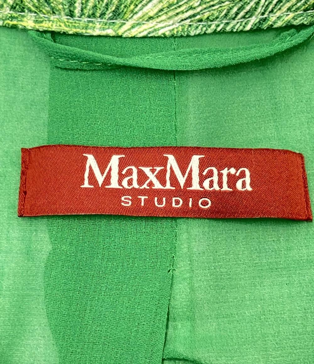 美品 マックスマーラ ボタニカル柄ノーカラージャケット アウター レディース SIZE US2 (XS) MAX MARA