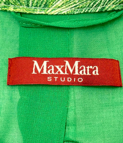 美品 マックスマーラ ボタニカル柄ノーカラージャケット アウター レディース SIZE US2 (XS) MAX MARA