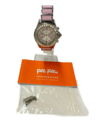 フォリフォリ 腕時計 クオーツ ピンク WF7A019BE レディース Folli Follie