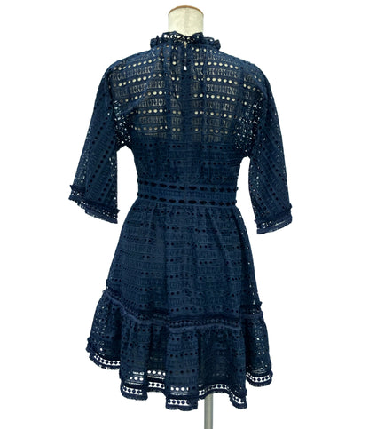 Kate Spade 半袖ワンピース 総レース ネイビー レディース SIZE 0 (XS) ケイトスペード