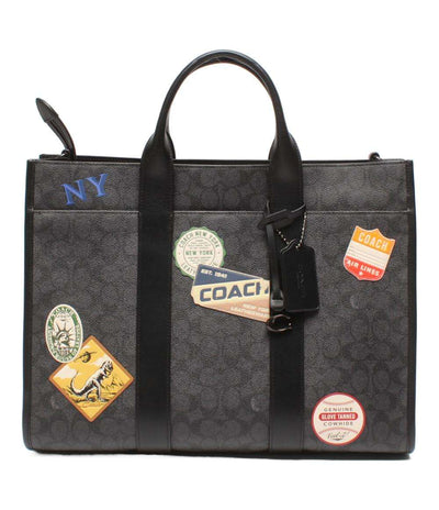 美品 コーチ 2wayトートバッグ ショルダーバッグ 斜め掛け シグネチャー CBF12 メンズ COACH