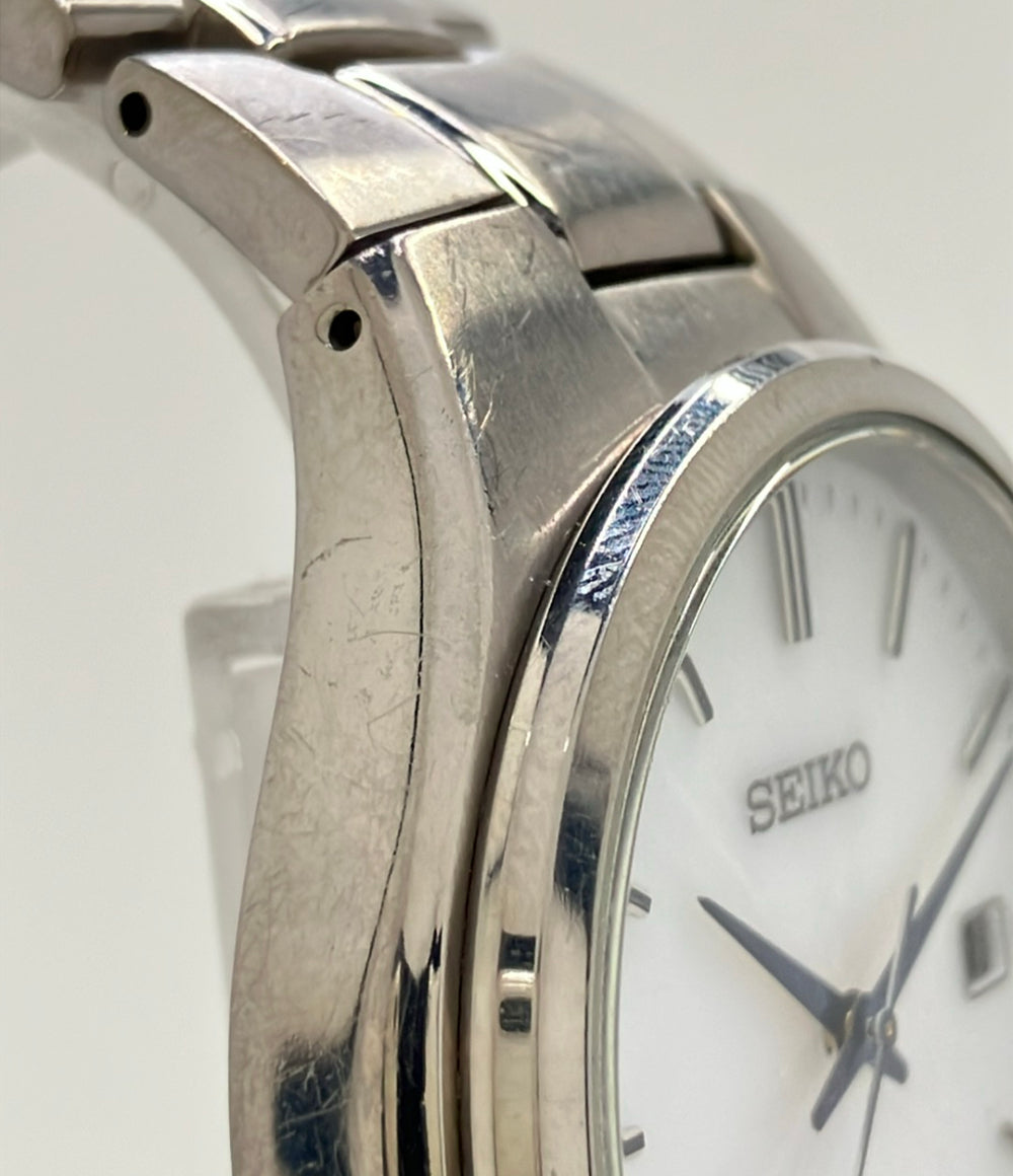 SEIKO 腕時計 ソーラー ホワイト V157-0BB0 メンズ セイコー
