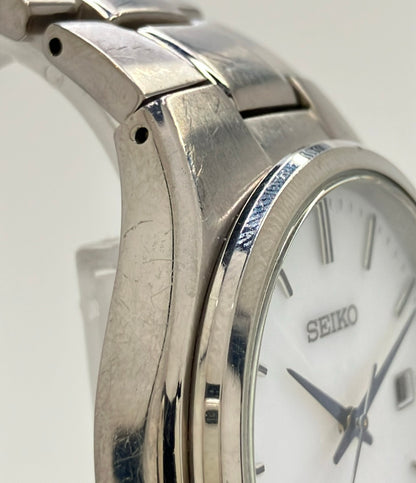 SEIKO 腕時計 ソーラー ホワイト V157-0BB0 メンズ セイコー