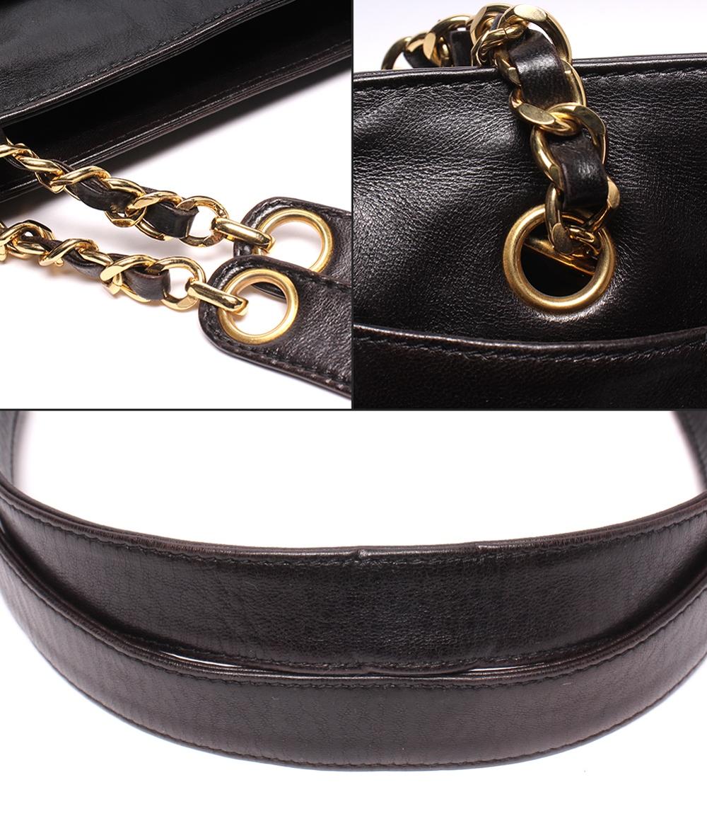 CHANEL チェーントートバッグ Wチェーン 3番台 ラムスキン ゴールド金具 レディース シャネル