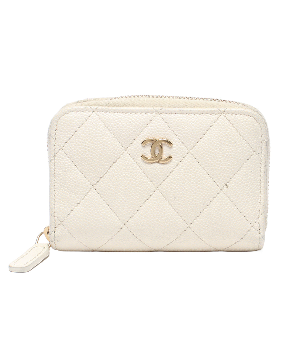 CHANEL コインケース ゴールド金具 キャビアスキン マトラッセ ココマーク レディース シャネル