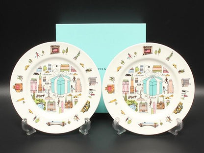 美品 ティファニー プレート 皿 2点セット 19cm 5th アベニュー TIFFANY&Co.