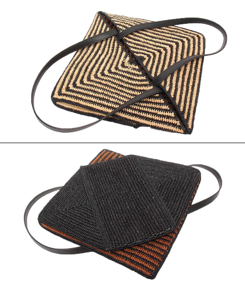 美品 ロエベ トートバッグ ラフィア 折り畳み パズルトート レディース LOEWE
