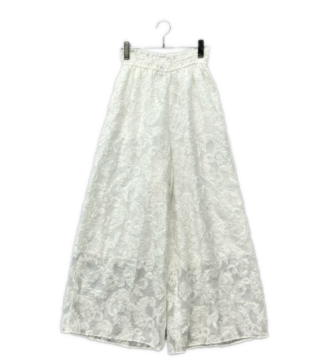 UNITED ARROWS ペイズリー ジャカード シャーリング ワイドパンツ レディース SIZE 38 ユナイテッドアローズ