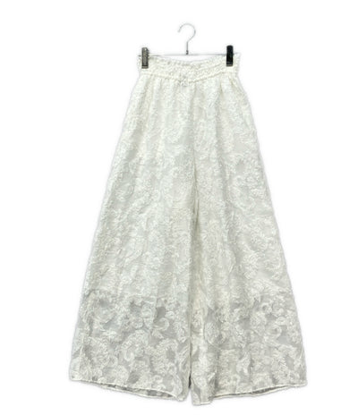 UNITED ARROWS ペイズリー ジャカード シャーリング ワイドパンツ レディース SIZE 38 ユナイテッドアローズ