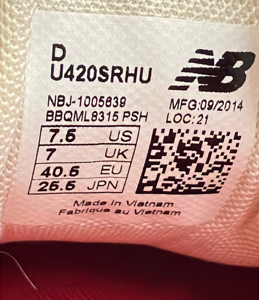 NEW BALANCE ローカットスニーカー U420SRHU ユニセックス SIZE 25.5 ニューバランス